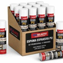 Kit 12 espuma pu expansiva multiuso ms selantes 500ml 320g