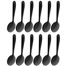 Kit 12 Espumadeiras para Cozinha Escumadeiras Nylon Fritura Utensílios Culinários Pretos
