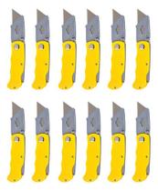 Kit 12 Estilete Profissional Gesseiro Drywall Dobrável Bolso Kit 12 Estilete Profissional Gesseiro Drywall Dobrável Bolso