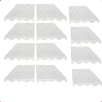 Kit 12 Estrado Piso Pallet Plástico Resistente 25x50 Branco Kit 12 Estrado Piso Pallet Plástico Resistente 25x50 Branco