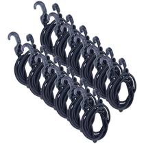 Kit 12 Extensor Corda Elástico 2,0M Gancho Plástico Amarrar Carga Bagageiro Moto Lona Camping