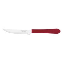 Kit 12 Faca Churrasco Tramontina Leme Inox Vermelho 4"