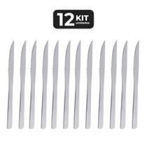 Kit 12 faca de churrasco inox acabamento brilho