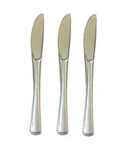 Kit 12 Facas Descartáveis De Luxo Em Plástico Prata 19,5cm Kit 12 Facas Descartáveis De Luxo Em Plástico Prata 19,5cm