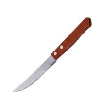 Kit 12 Facas Mesa Aço Inox Cabo Madeira Ergonômico Talheres Resistentes Churrasco Cozinha Profissional Jantar Buffet Lava-Louças