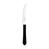 Kit - 12 Facas Para Churrasco Leme Com Lâmina Em Aço Inox 4 Pol Cabo Preto Fpbag - Tramontina