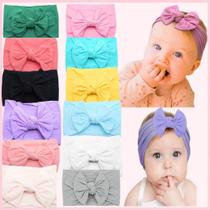 Kit 12 Faixinhas Turbantes para Bebê Laços Macios e Confortáveis Personalizáveis