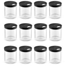 Kit 12 Farinheiras com Tampa Porta Temperos Queijeira Plástico Transparente 250ml Uz