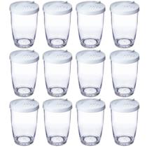 Kit 12 Farinheiras Porta Farofa Queijeira Temperos 350ml Branco Ou Plástico com Tampa Kit 12 Farinheiras Porta Farofa Queijeira Temperos 350ml Branco Ou Plástico com Tampa
