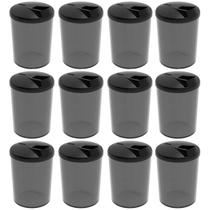 Kit 12 Farinheiras Porta Farofa Temperos Fumê com Tampa 400ml Crippa