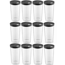 Kit 12 Farinheiros Porta Temperos Farofa UZ 500ml Condimentos Restaurantes Lancherias Pretos Kit 12 Farinheiros Porta Temperos Farofa UZ 500ml Condimentos Restaurantes Lancherias Pretos