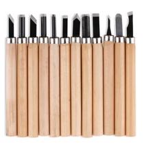 Kit 12 Ferramenta Entalhe Madeira Artesanato Formão Cinzel