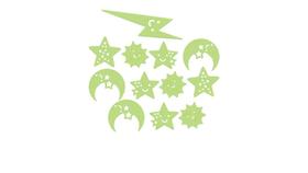 KIT 12 Figuras Adesivas que Brilham no Escuro Tema Universo ( 36763 )