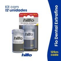 Kit 12 Fios Dentais Extra Fino 125m Hillo Econômico Saúde Bucal Premium