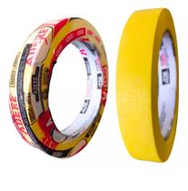 Kit 12 Fita Crepe Automotiva Amarela Profissional 18mmx40m Kit 12 Fita Crepe Automotiva Amarela Profissional 18mmx40m