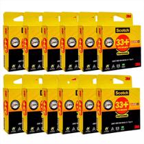 Kit 12 Fita Isolante 3m 33+ Scotch 19mm X 10m Resistente Kit 12 Fita Isolante 3m 33+ Scotch 19mm X 10m Resistente