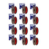 Kit 12 Fitas Compativel com Calculadora Sharp Preta/Vermelha