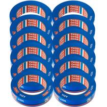 Kit 12 Fitas Crepe Azul Tesa 24mm X 40m Proteção UV Pintura Imobiliária Limpa