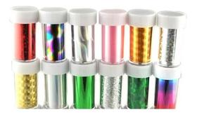 Kit 12 Fitas Transfer Foil Adesivo 3d Unha Decoração Oferta