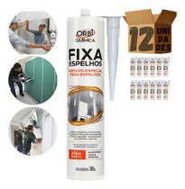 Kit 12 Fixa Espelho Cola Adesiva Hibrida Para Todos Tipos De Vidro Orbi
