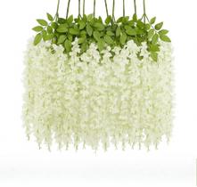 Kit 12 Flores de Cerejeiras Brancas Glicinia 100cm Real Kit 12 Flores de Cerejeiras Brancas Glicinia 100cm Real
