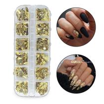 Kit 12 Folha de Ouro Encapsulamento Decoração Unhas Dourado Nail Art Nail Designer Manicure Kit 12 Folha de Ouro Encapsulamento Decoração Unhas Dourado Nail Art Nail Designer Manicure