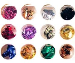 Kit 12 Folhas De Ouro Coloridas Decoração Unhas Encapsuladas Kit 12 Folhas De Ouro Coloridas Decoração Unhas Encapsuladas