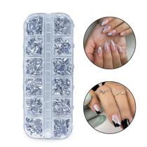 Kit 12 Folhas de Ouro Prata Encapsulamento Unhas Nail Art Nail Designer Decoração de Unhas Manicures Kit 12 Folhas de Ouro Prata Encapsulamento Unhas Nail Art Nail Designer Decoração de Unhas Manicures