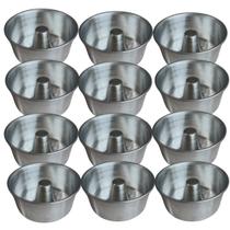 Kit 12 Forma Assadeira Mini Bolo Vulcão e Pudim Aluminio 300 ML