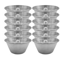 Kit 12 Forma Com Furo Assadeira Suiça 12 Cm 8x6 Pudim Alumínio