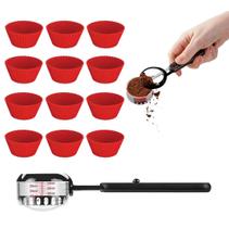 Kit 12 Formas De Cupcake Muffin FS11KIT + Colher Medidora Ajustável UD220706