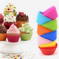 Kit 12 Formas De Silicone Mini Cupcake Bolo Muffin Assadeira