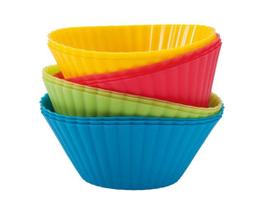 Kit 12 Formas de Silicone MOR para Cupcake e Muffin Coloridas