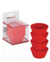 Kit 12 Formas Silicone Cupcake Forminhas Cupcake Bolo Muffin Cor Vermelho