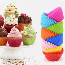 Kit 12 Formas Silicone Mini Cupcake Bolo Muffin Assadeira