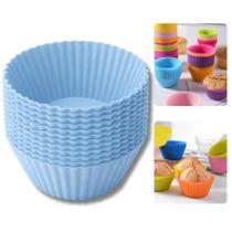 Kit 12 Forminha Formas De Cupcake Silicone Muffin Forminha Tortinhas Pão De Queijo Resistente Calor