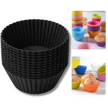 Kit 12 Forminha Formas De Cupcake Silicone Muffin Forminha Tortinhas Pão De Queijo Resistente Calor