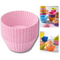 Kit 12 Forminha Formas De Cupcake Silicone Muffin Forminha Tortinhas Pão De Queijo Resistente Calor
