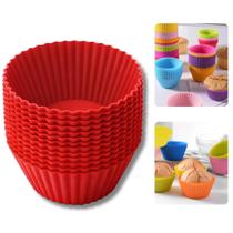 Kit 12 Forminha Formas De Cupcake Silicone Muffin Forminha Tortinhas Pão De Queijo Resistente Calor