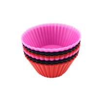 Kit 12 Forminhas de Silicone Cupcake Coloridas Festas e Doces