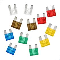 Kit 12 Fusíveis Mini ATM 7,5a 10a 15a 20a 25a e 30a Universal Carro Moto 12v