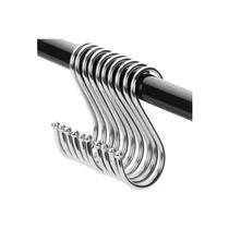Kit 12 Ganchos Aço Inox Cozinha Barra Utensilios Roupa Kit 12 Ganchos Aço Inox Cozinha Barra Utensilios Roupa