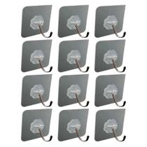 Kit 12 Ganchos Adesivos de Parede Multiuso Extra Forte Kit 12 Ganchos Adesivos de Parede Multiuso Extra Forte
