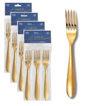 Kit 12 Garfo De Mesa Aço Inox Dourado Lovers Gourmet Mix Kit 12 Garfo De Mesa Aço Inox Dourado Lovers Gourmet Mix