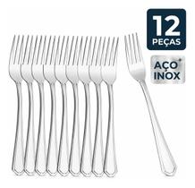 Kit 12 Garfos Mesa Aço Inox Resistente Cozinha Jantar Kit 12 Garfos Mesa Aço Inox Resistente Cozinha Jantar