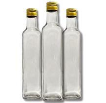 Kit 12 Garrafas de Vidro 500 ml Licor Azeite Quadrada Kit 12 Garrafas de Vidro 500 ml Licor Azeite Quadrada
