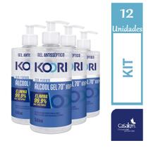 Kit 12 Gel Antisséptico Koori Elimina 99,9% Bactérias 500ml