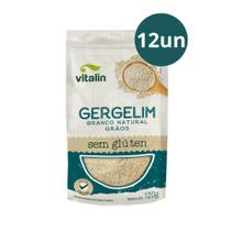 Kit 12 Gergelim Branco Natural Grãos Vitalin 120g