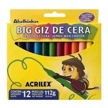 Kit 12 Giz de Cera Big Jumbo Kaz Escolar Volta as Aulas