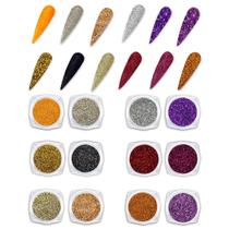 Kit 12 Glitters Fino Tons Metálicos Decoração Encapsulamento